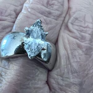 Elegant Silver Ring with Marquise Cut Stone